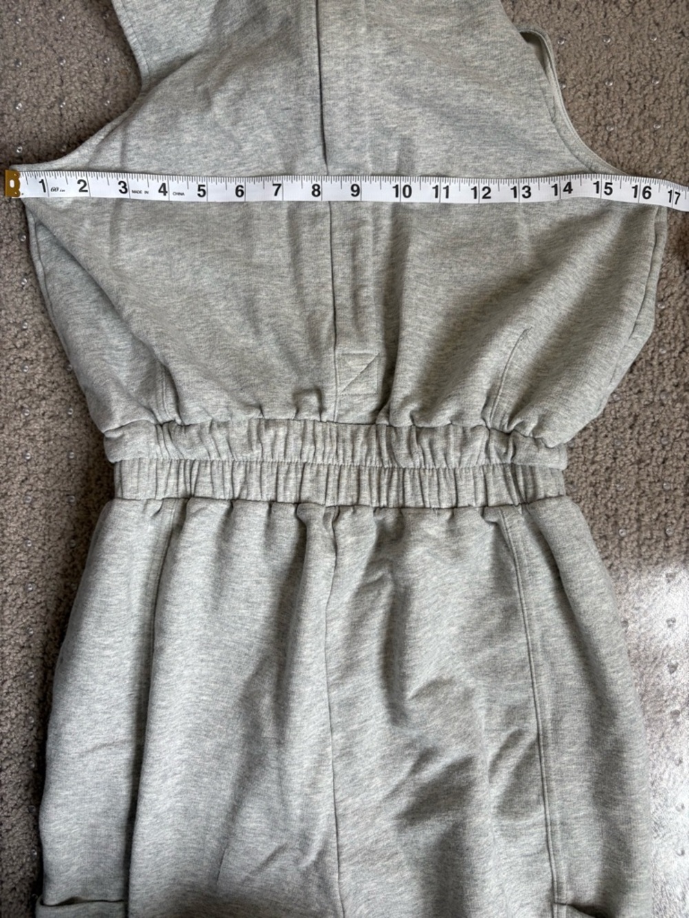 FLX Light Gray Sleeveless Drawstring Jumpsuit Women’s Athleisure Sporty Sz XS - Picture 11 of 14